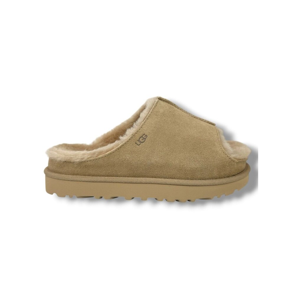 NIB UGG Greenport Suede Shearling Slippers Slip On Slides Size 5 Cozy Cabincore